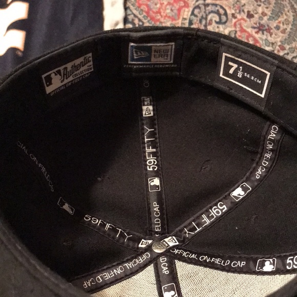 Black Oakland Athletics Baseball fitted Hat. 7&1/8 Head Size. - Picture 3 of 4